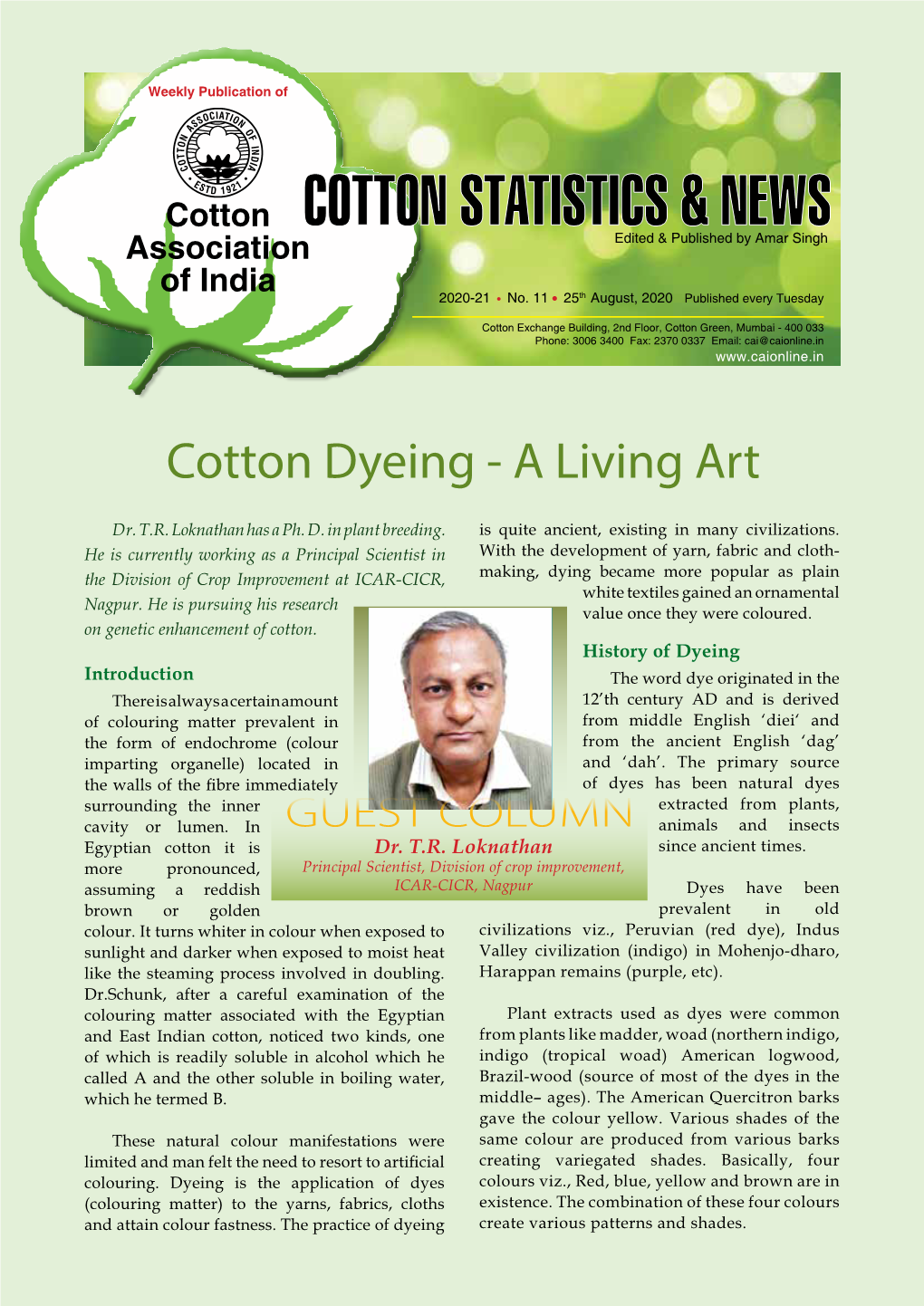 Cotton Dyeing - a Living Art