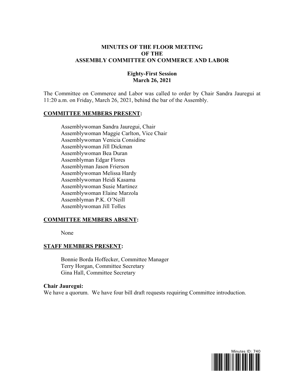 Committee on Commerce and Labor-3/26/2021