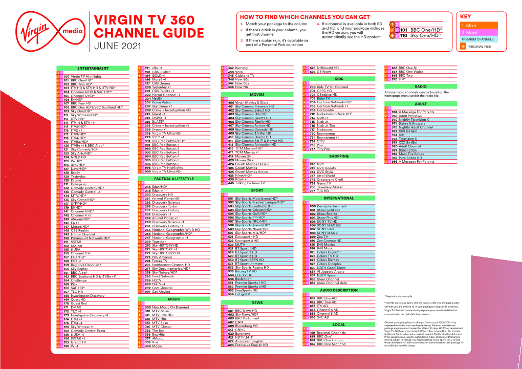 Virgin Tv 360 Channel Guide