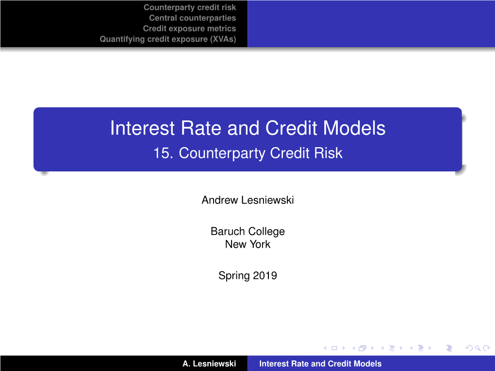 15. Counterparty Credit Risk