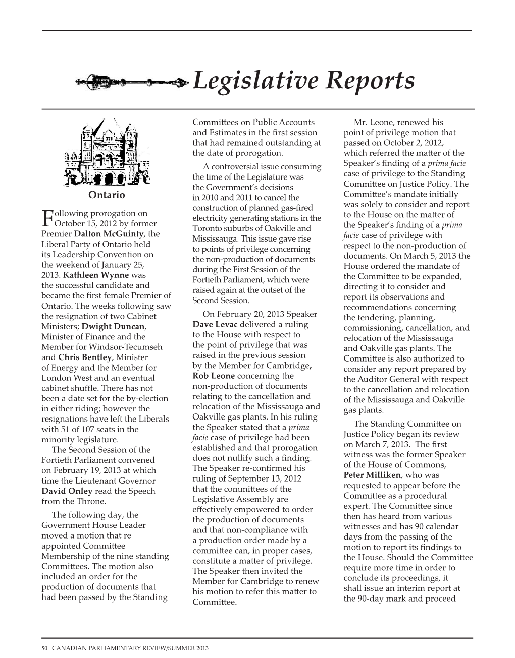 Legislative Reports