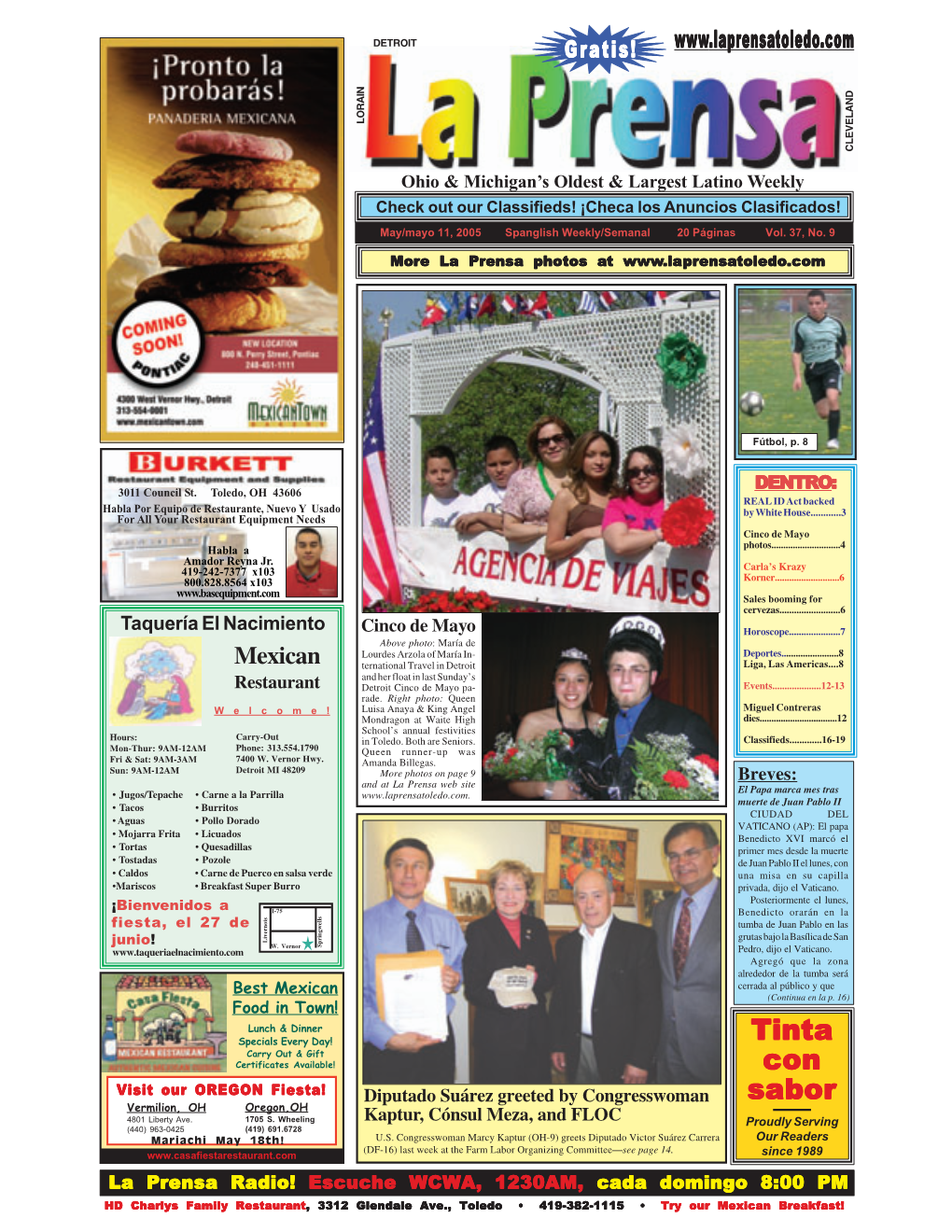 May 11, 2005 Spanglish Weekly/Semanal 20 Páginas Vol