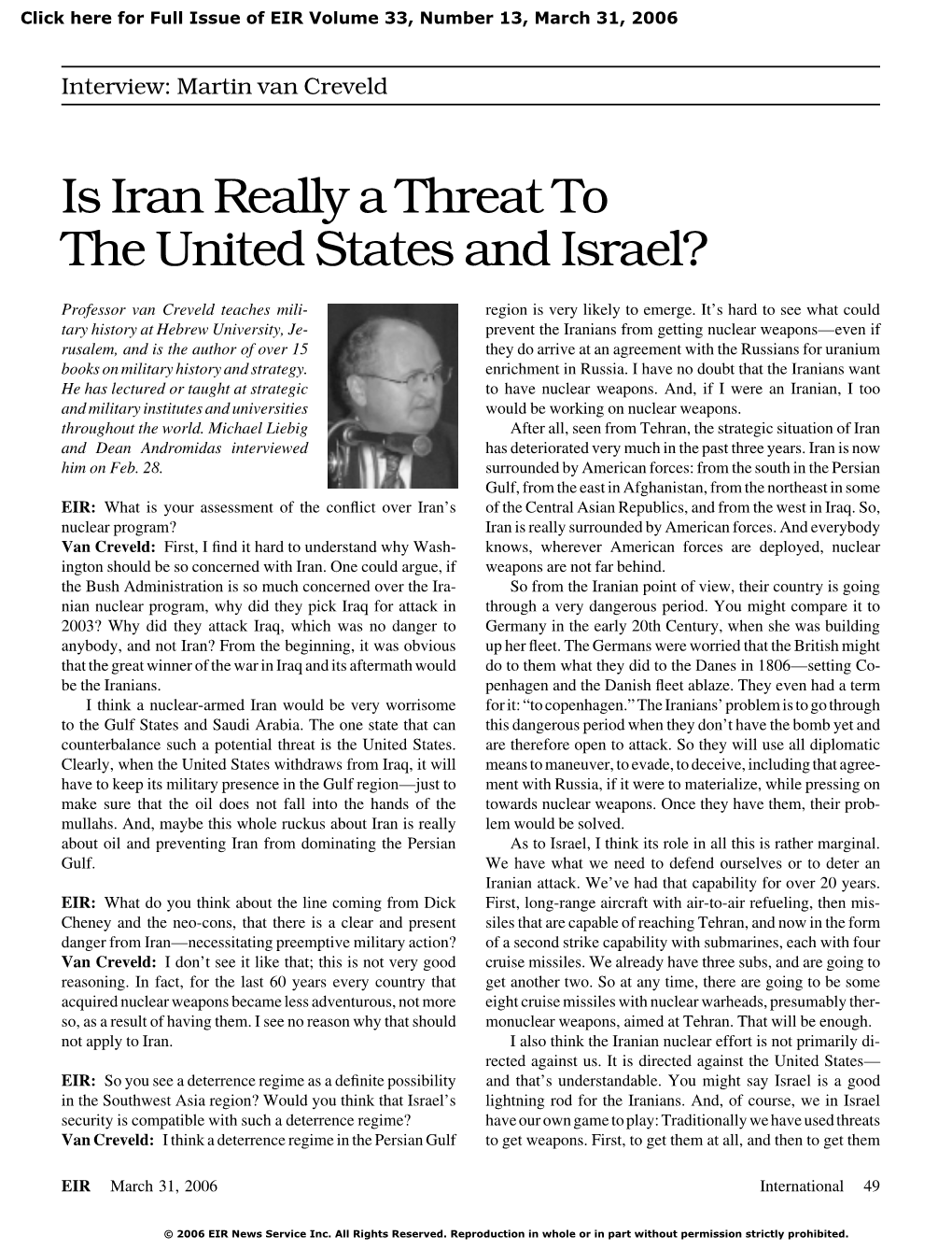 Is Iran Really a Threat to the United States and Israel?