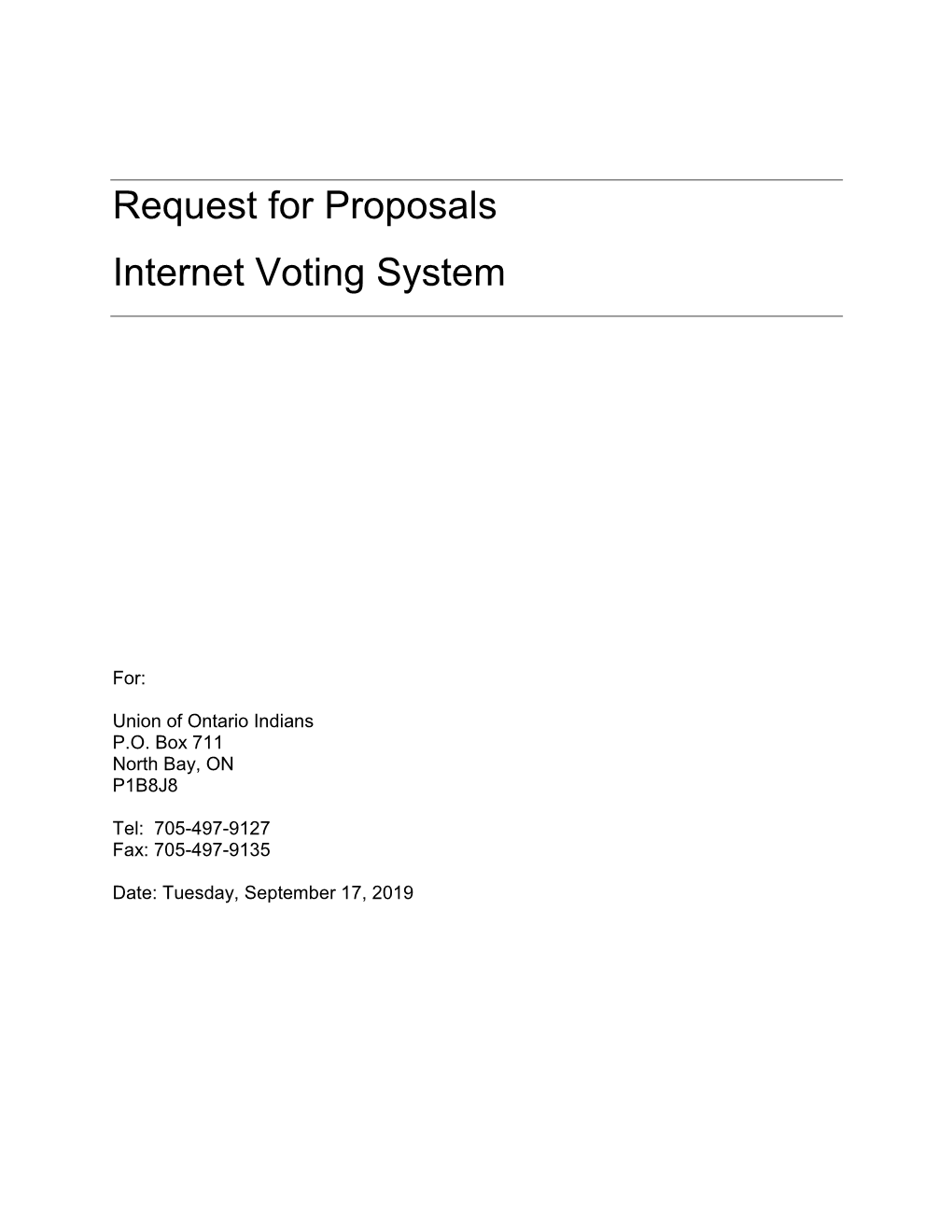 Request for Proposals Internet Voting System