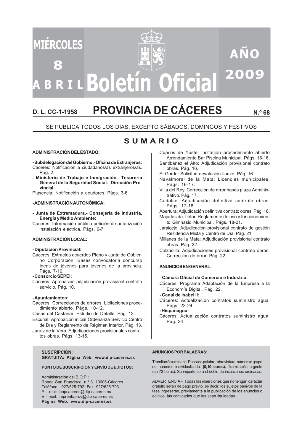 Boletín Oficial De La Provincia De Cáceres Obras De ADECUACIÓN DE SISTEMAS DE RECOGIDA DE AGUAS DE LA PISCINA MUNICIPAL Lo Que Se 3