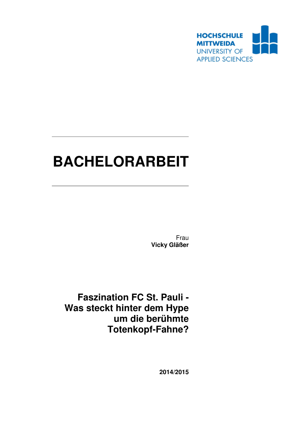 BACHELORARBEIT Faszination FC St. Pauli