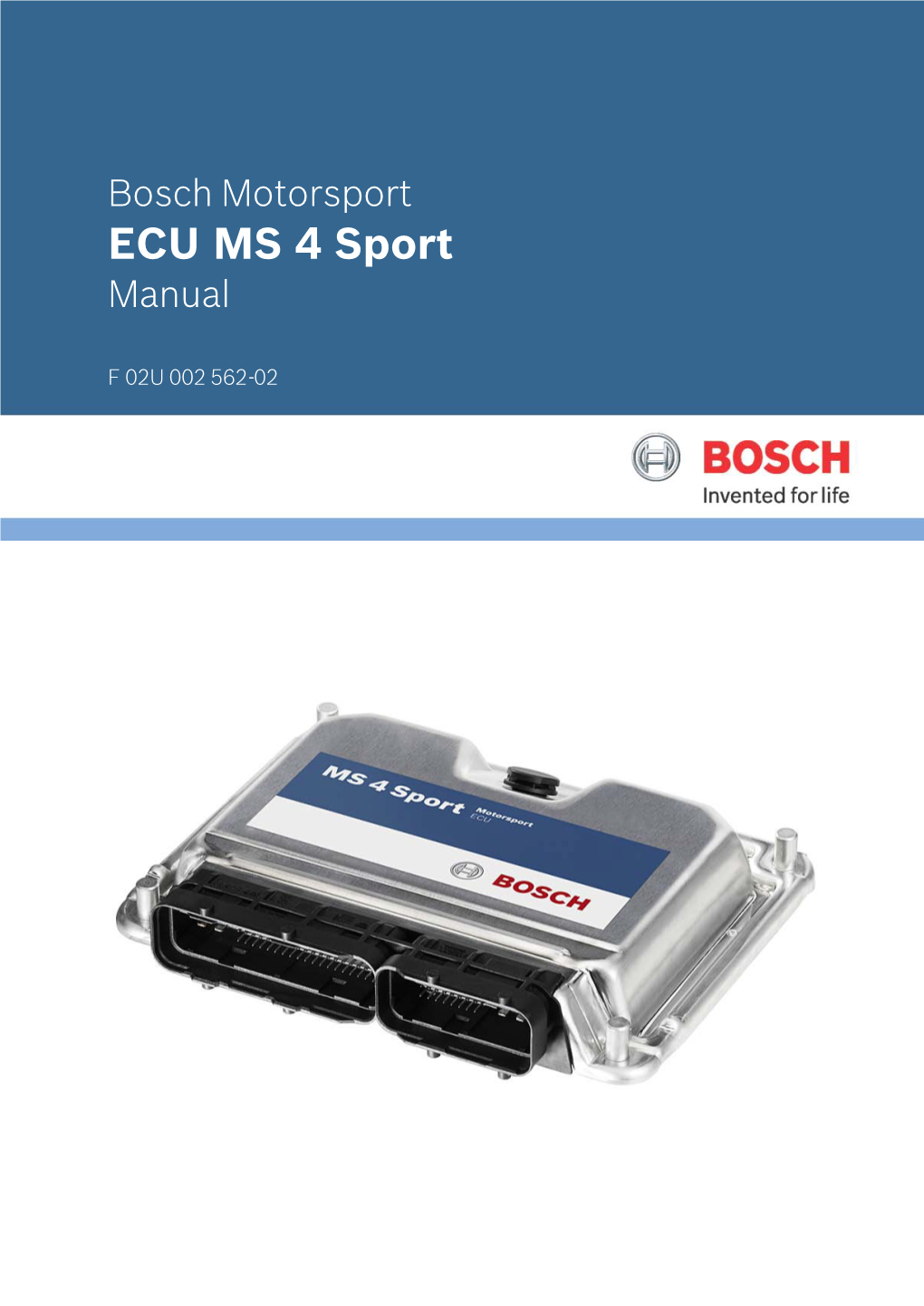 ECU MS 4 Sport Manual