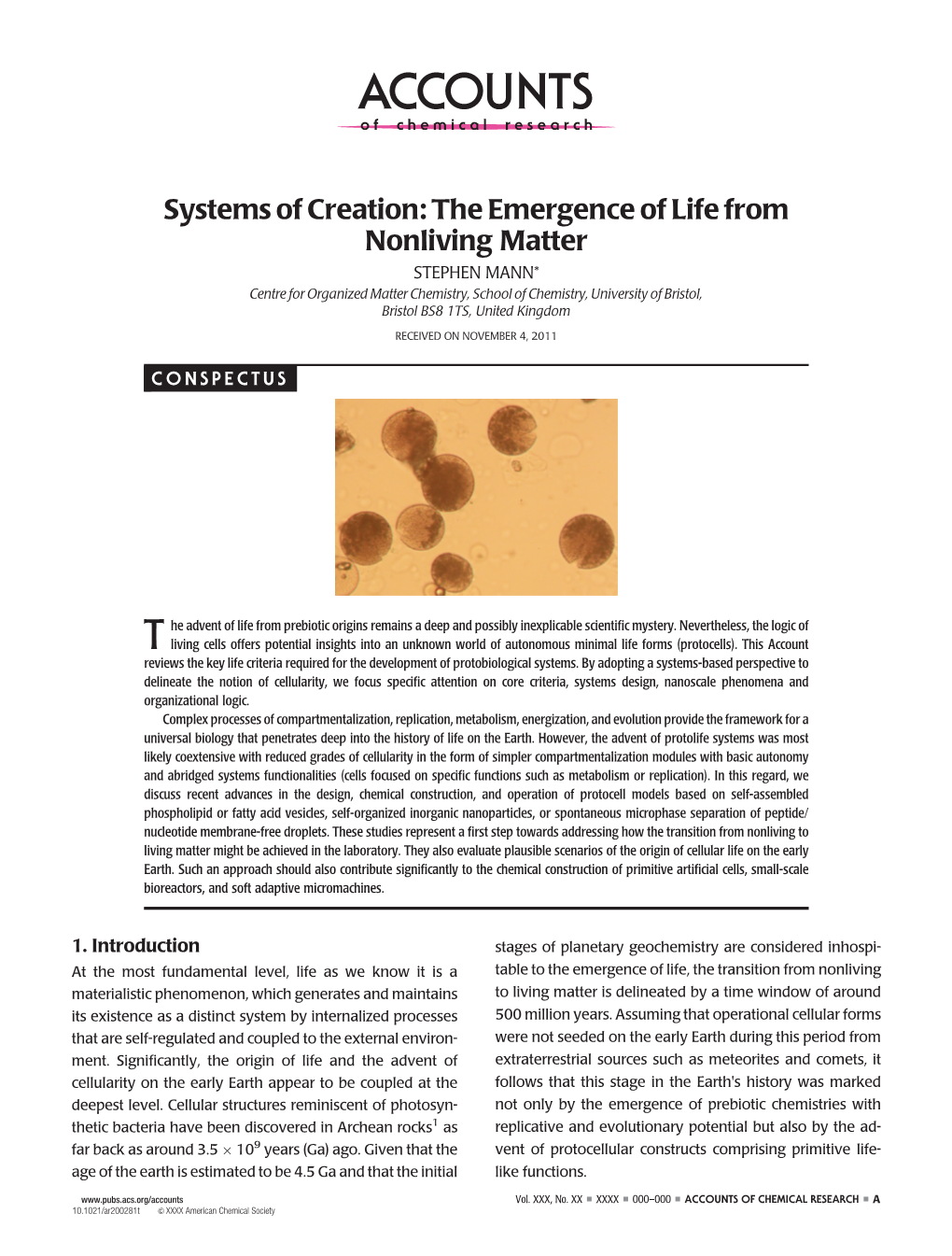 Systems of Creation: the Emergence of Life From