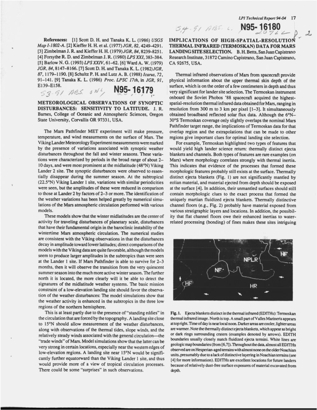 THERMAL INFRARED (JZRMOSKAN) DATA for MARS [3] Zimbelman J