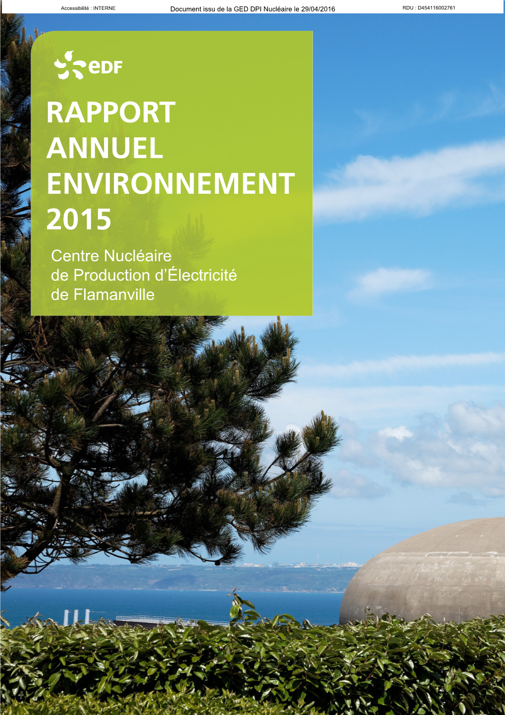 Bilan Environnemental Du Site EDF Flamanville 2015
