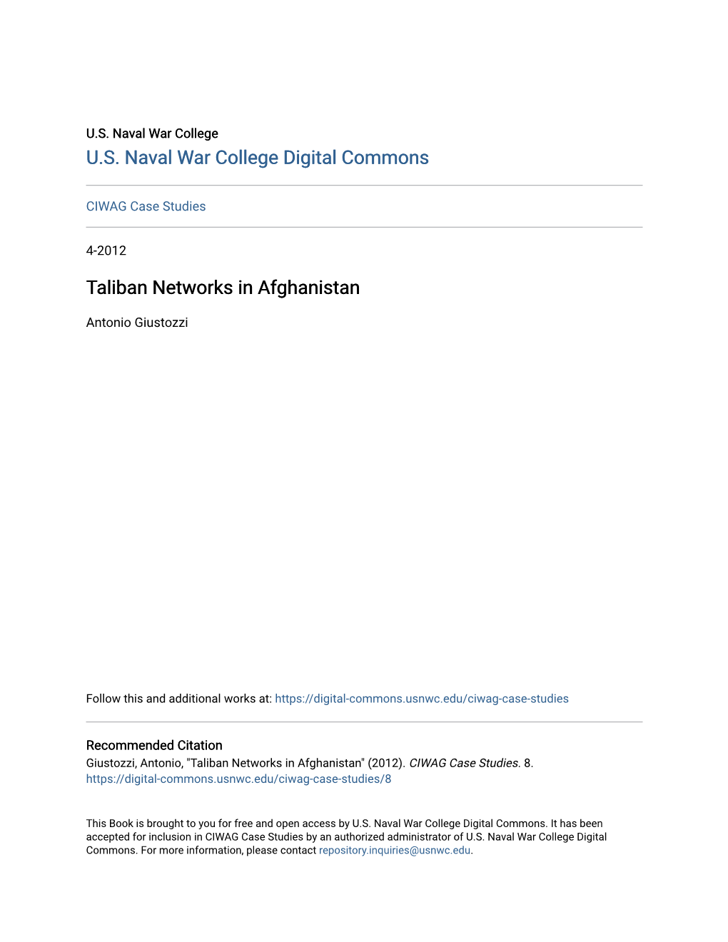 Taliban Networks in Afghanistan