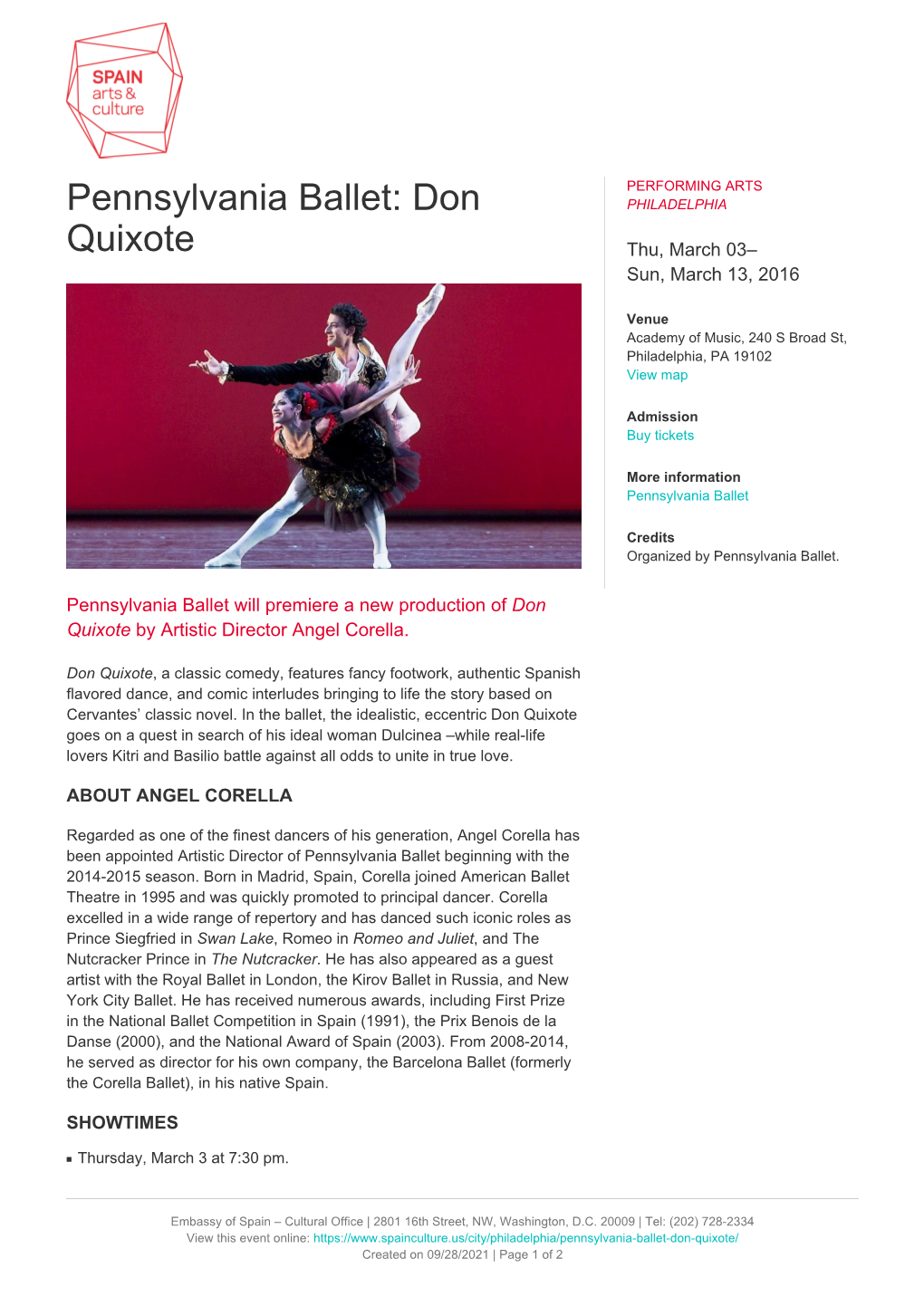 Pennsylvania Ballet: Don Quixote