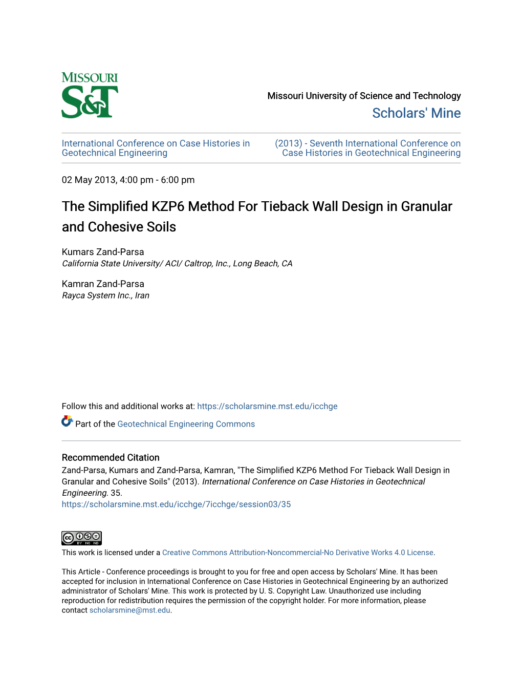 The Simplified Kzp6 Method for Tieback Wall Design in Granular and Cohesive Soils