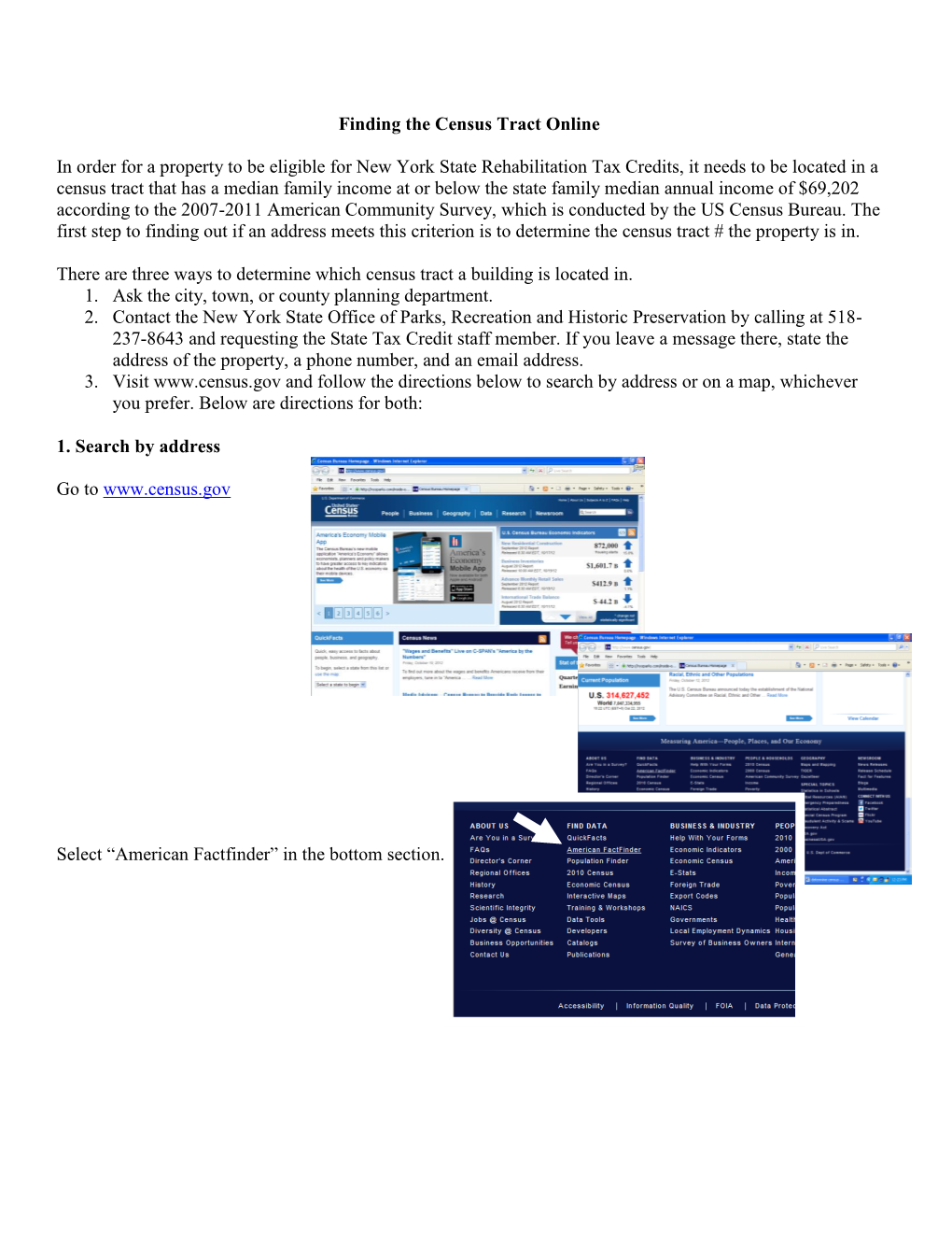 Finding the Census Tract Online