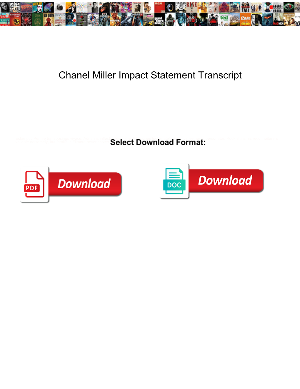 Chanel Miller Impact Statement Transcript