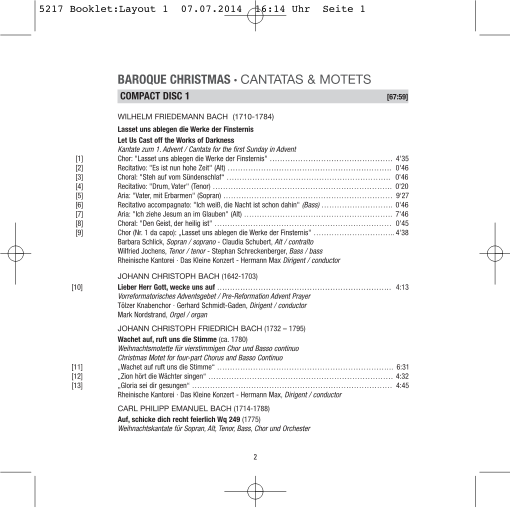 5217 Booklet:Layout 1 07.07.2014 16:14 Uhr Seite 1