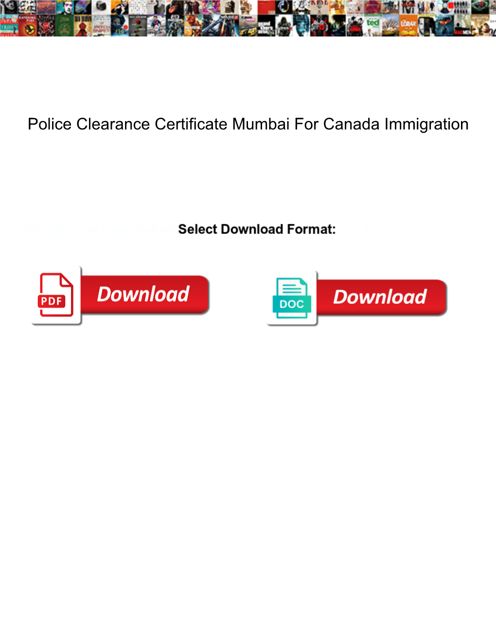 Police Clearance Certificate Mumbai for Canada Immigration