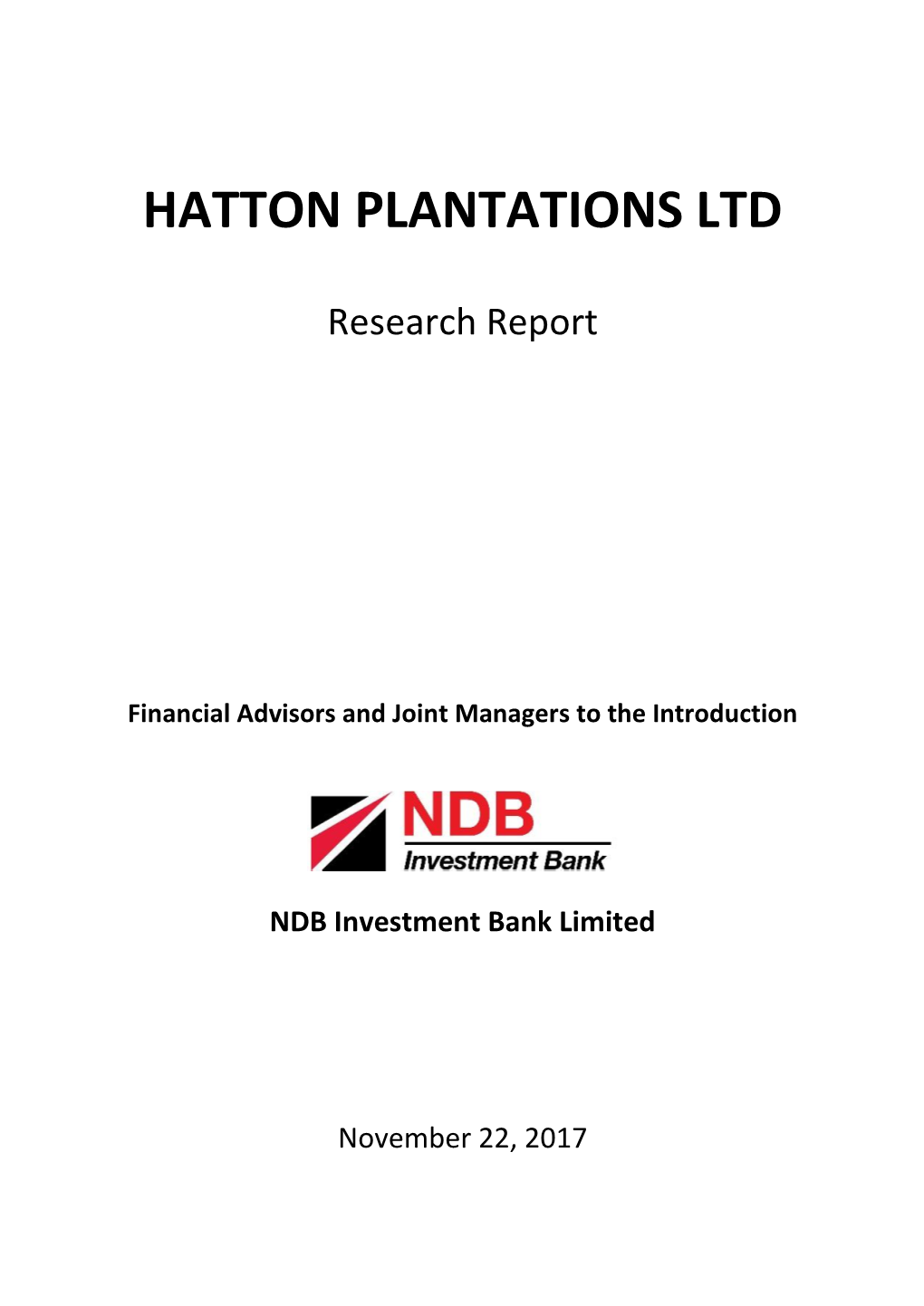 Hatton Plantations Ltd