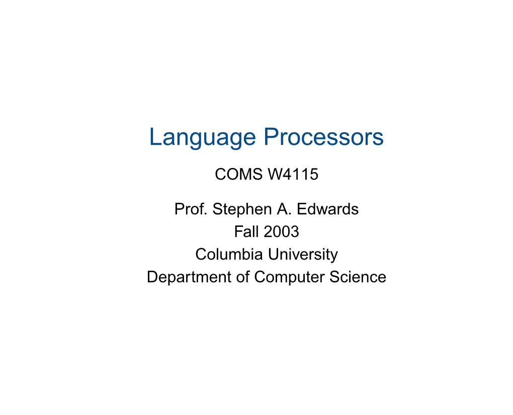 Language Processors