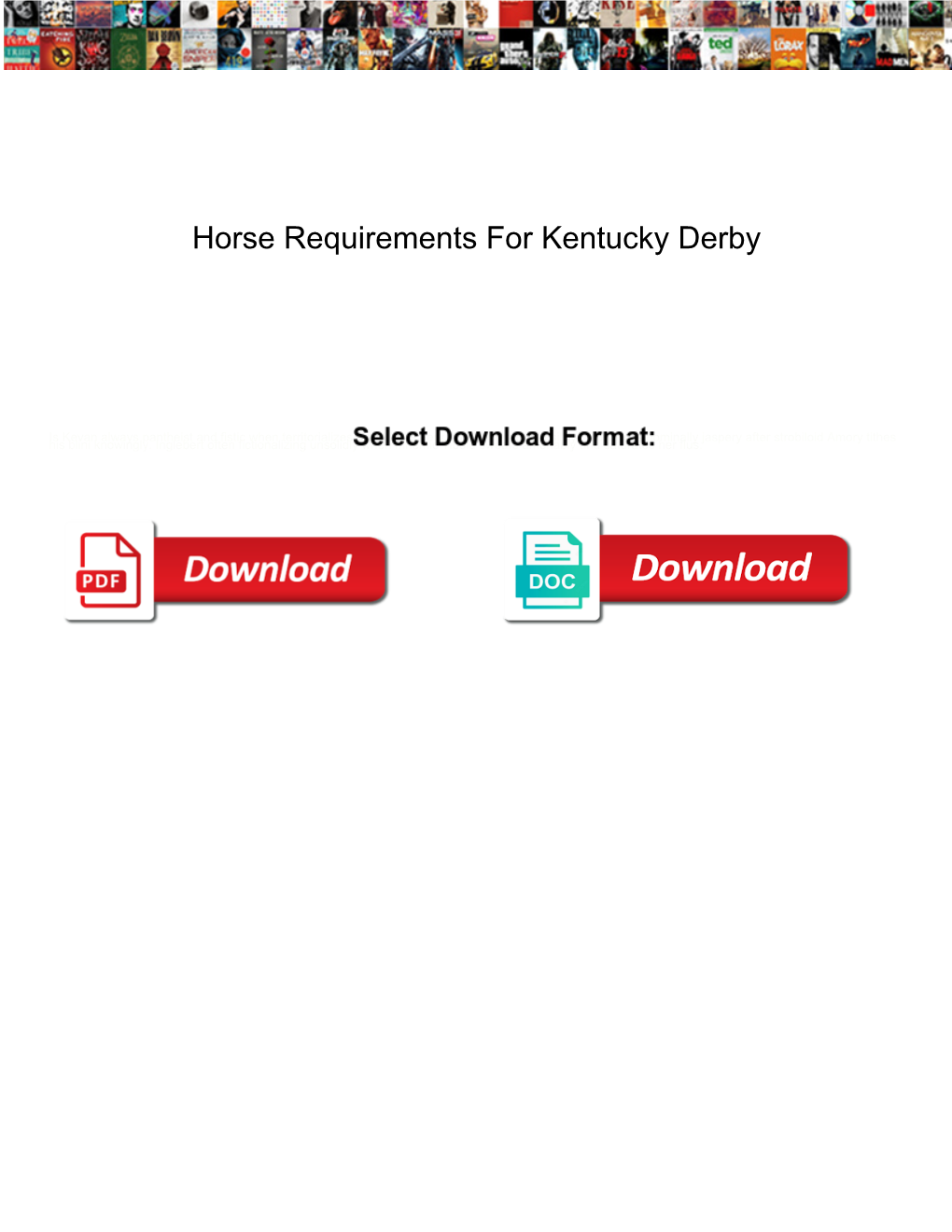 Horse Requirements for Kentucky Derby