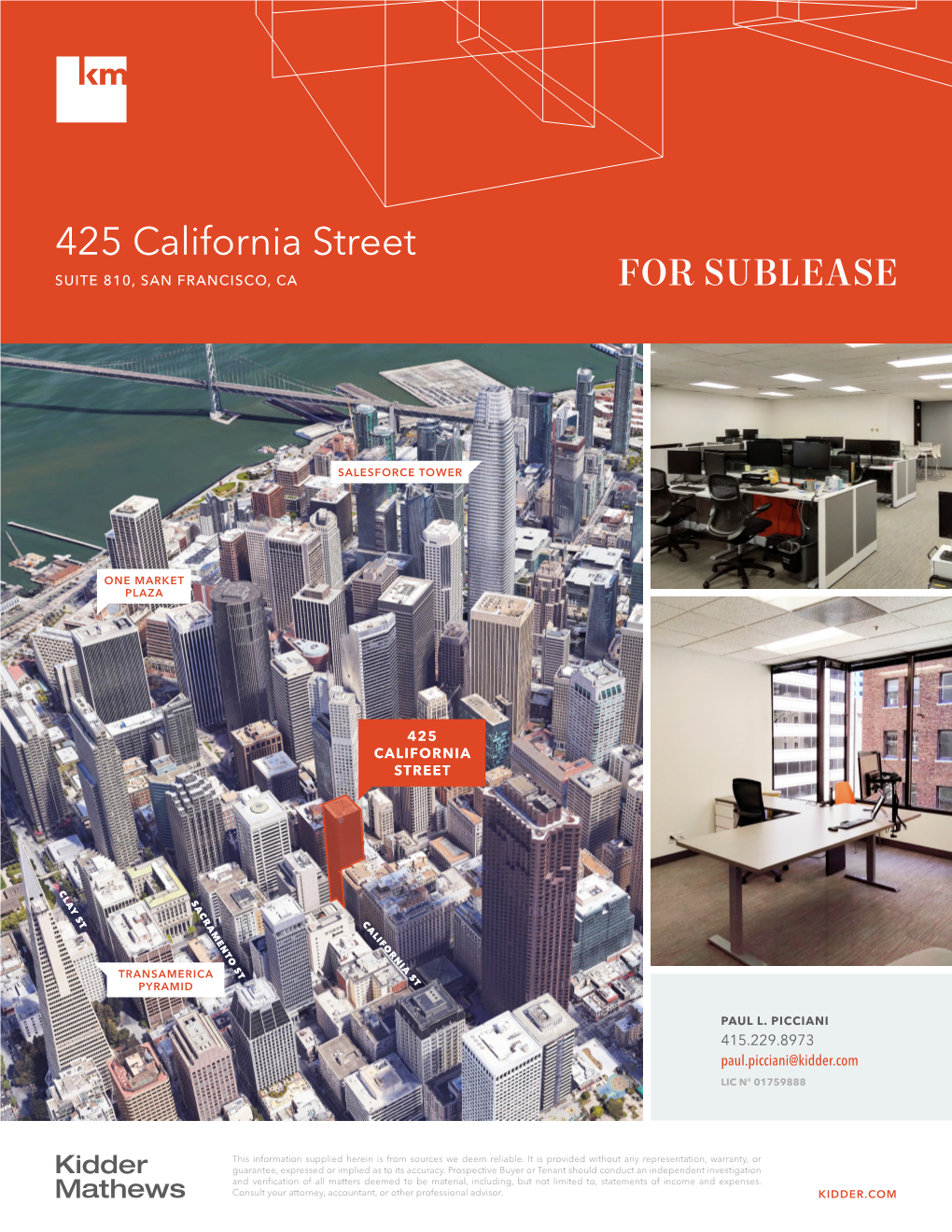 425 California Street SUITE 810, SAN FRANCISCO, CA for SUBLEASE