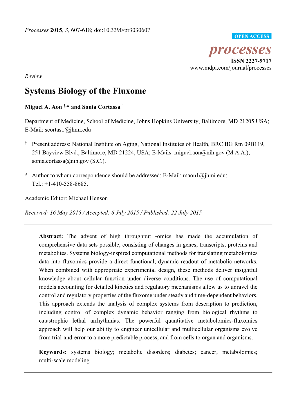 Systems Biology of the Fluxome