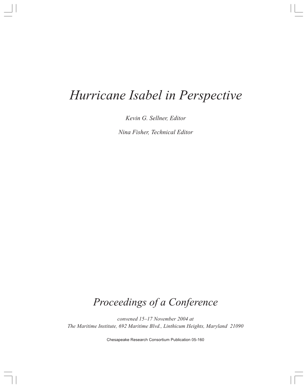 Hurricane Isabel in Perspective