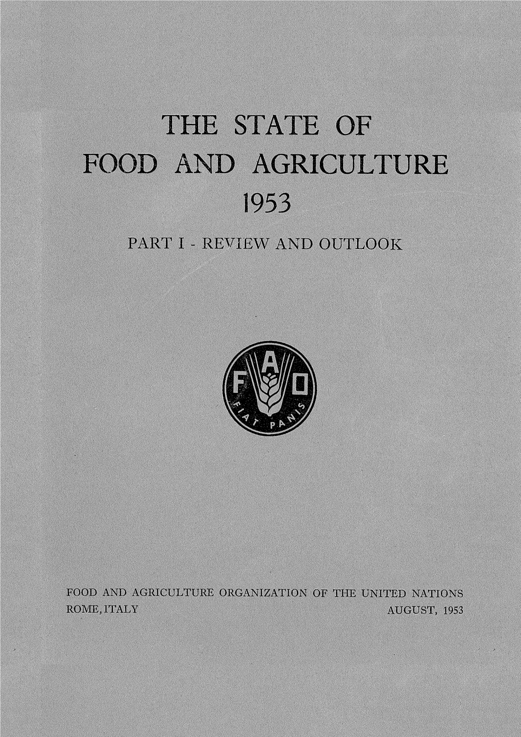 The State of Food and Agriculture, 1953
