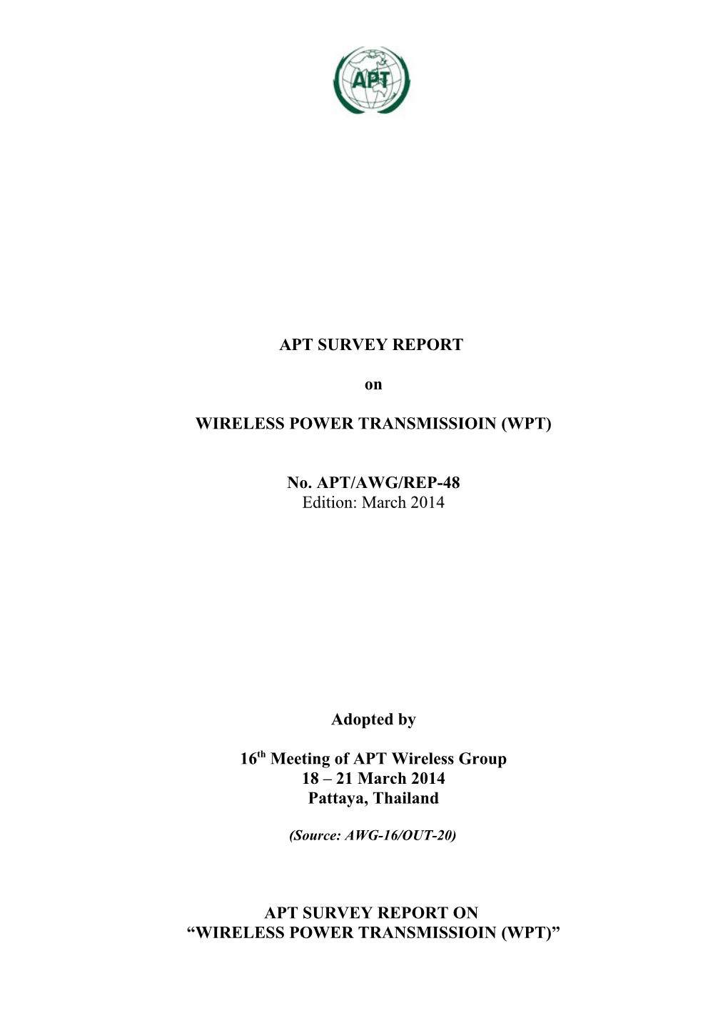 Wireless Power Transmissioin (Wpt)