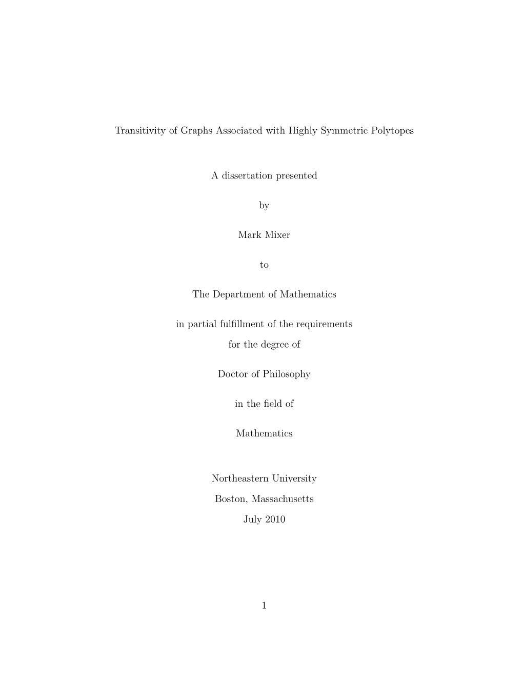 Transitivity of Graphs Associated with Highly Symmetric Polytopes