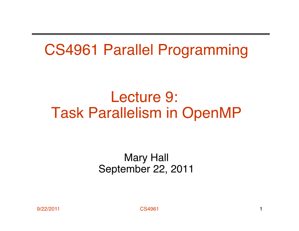 Task Parallelism in Openmp