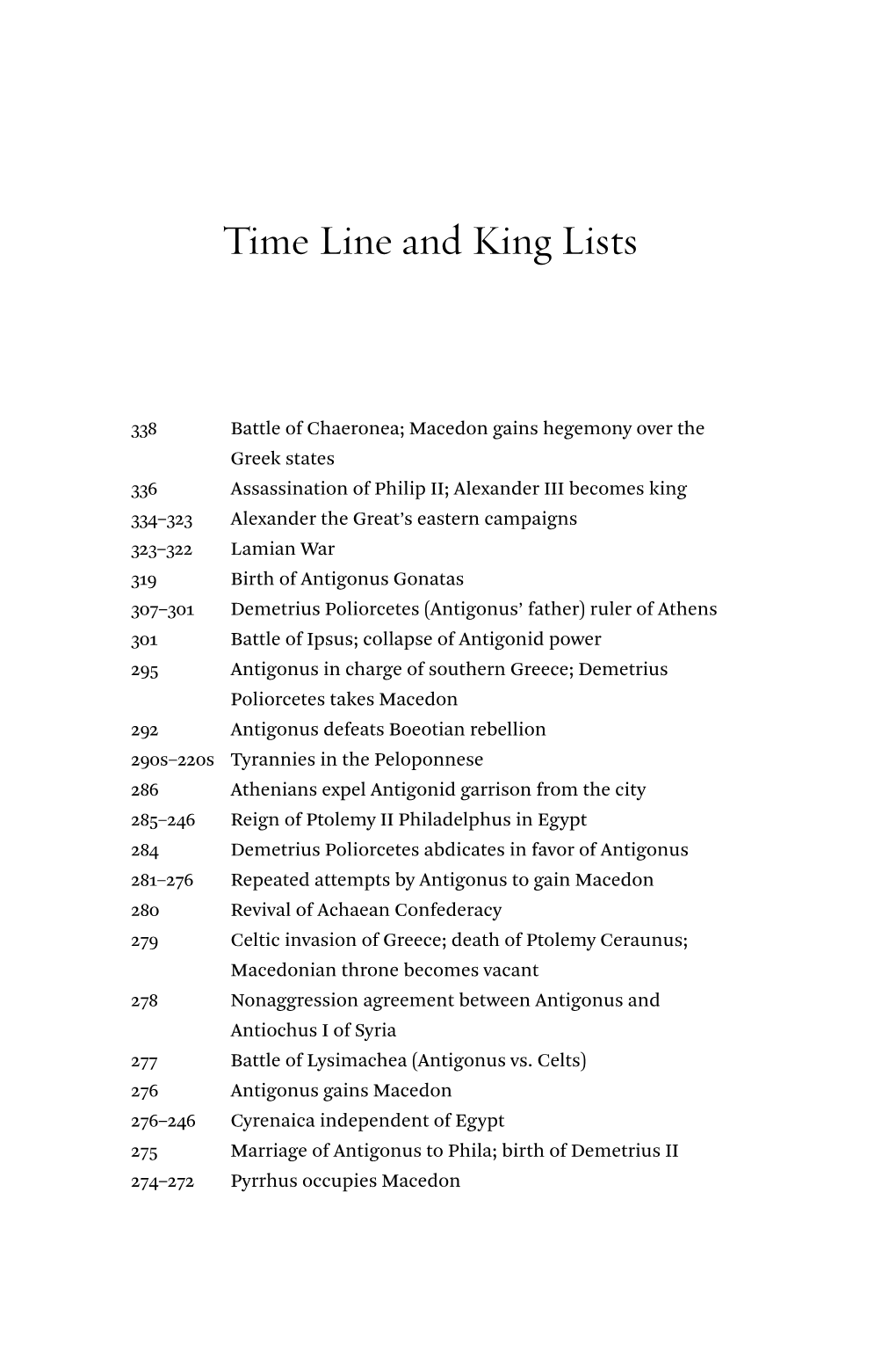 Time Line and King Lists