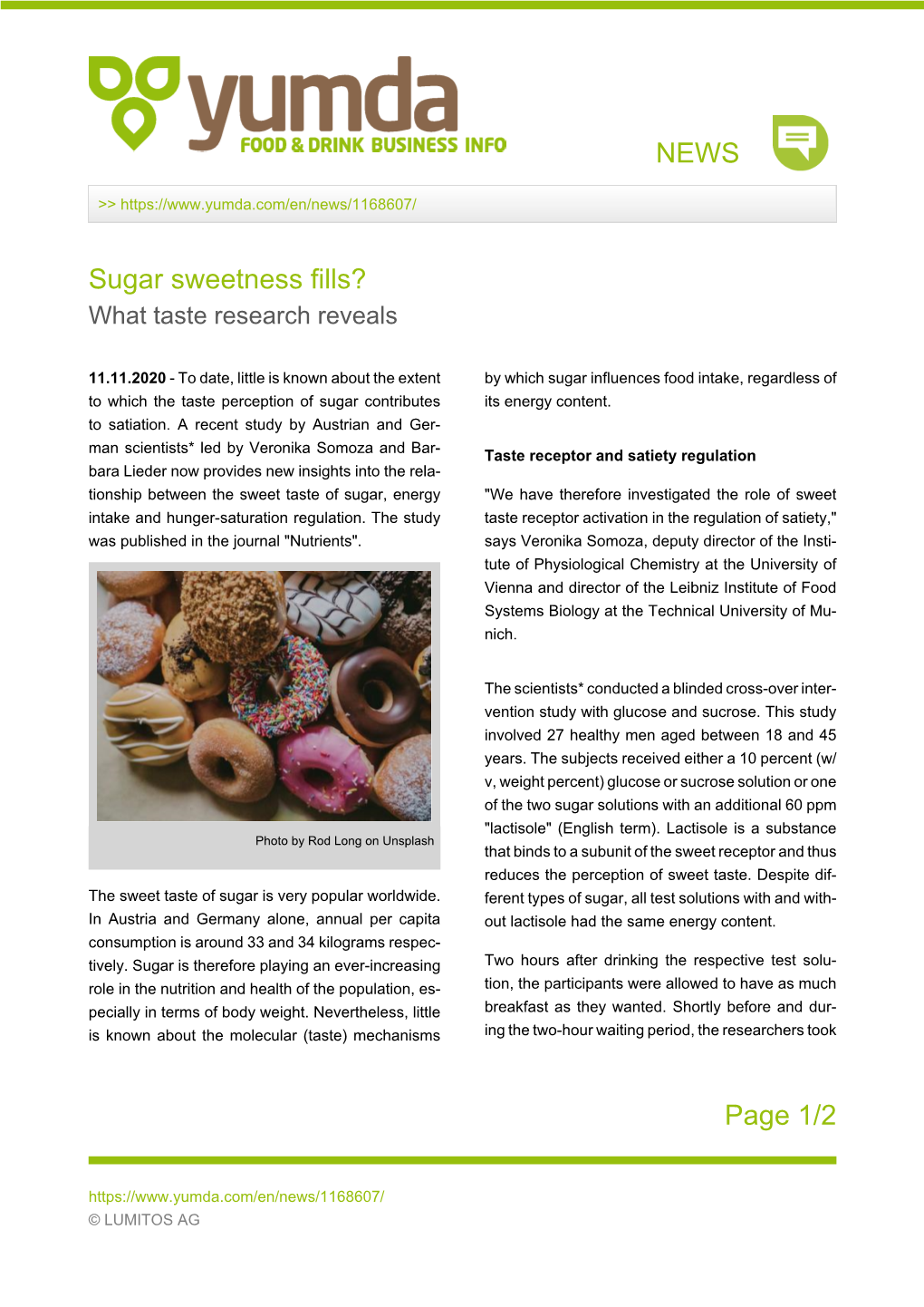 NEWS Page 1/2 Sugar Sweetness Fills?