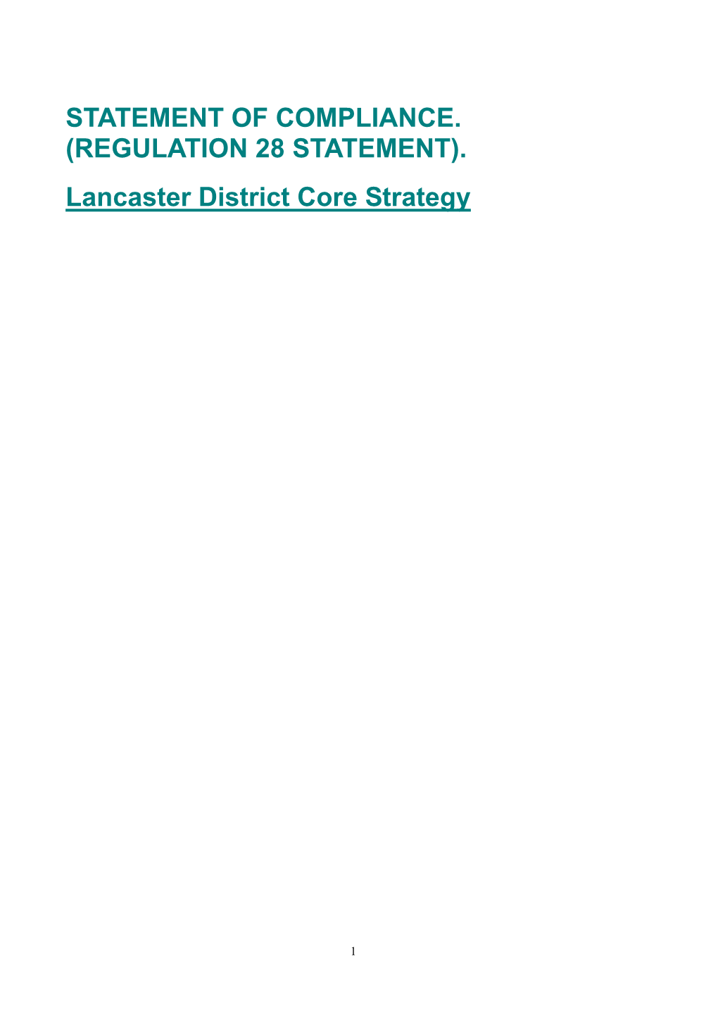 Lancaster District Core Strategy