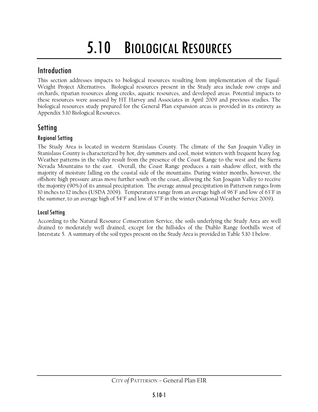 5.10 Biological Resources