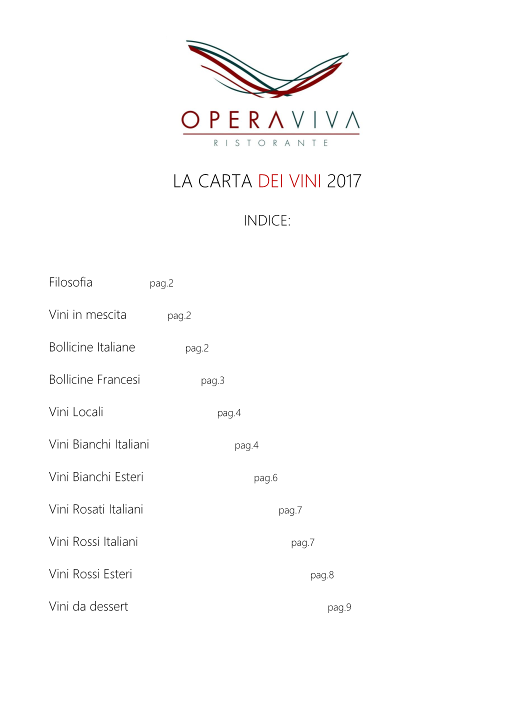 La Carta Dei Vini 2017