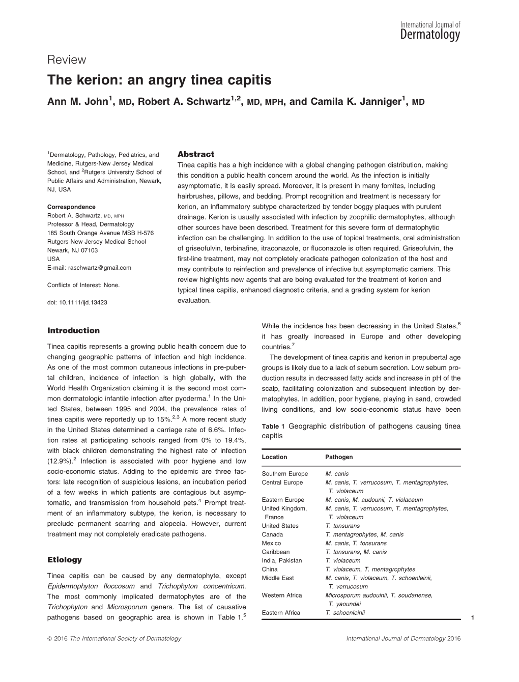 The Kerion: an Angry Tinea Capitis