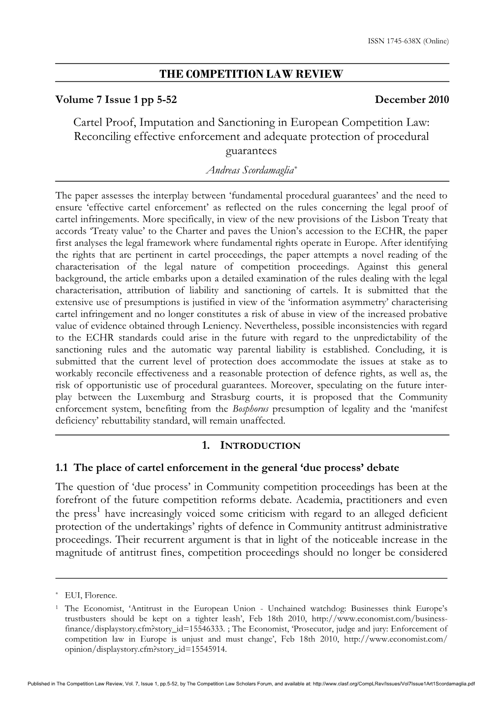 Cartel Proof, Imputation and Sanctioning in European Competition Law: Reconciling Effective Enforcement and Adequate Protection