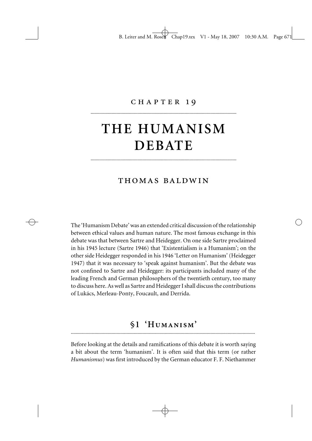 The Humanism Debate