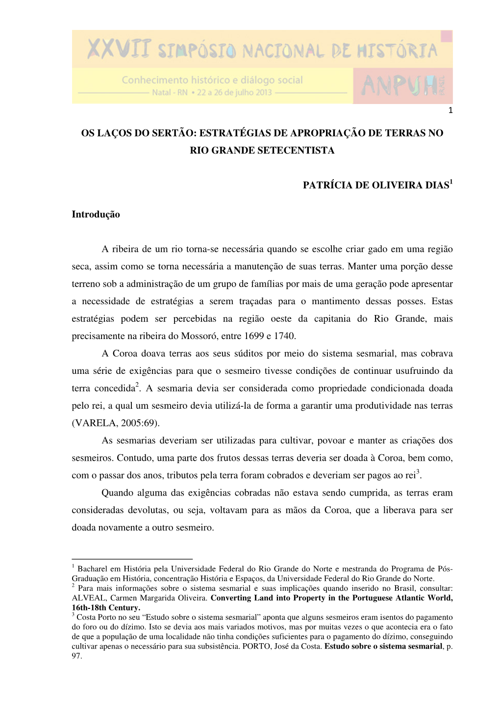 Estratégias De Apropriação De Terras No Rio Grande Setecentista