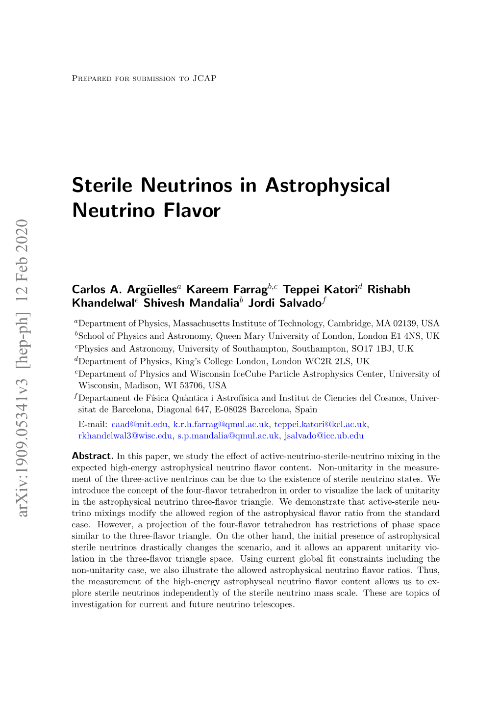 Sterile Neutrinos in Astrophysical Neutrino Flavor
