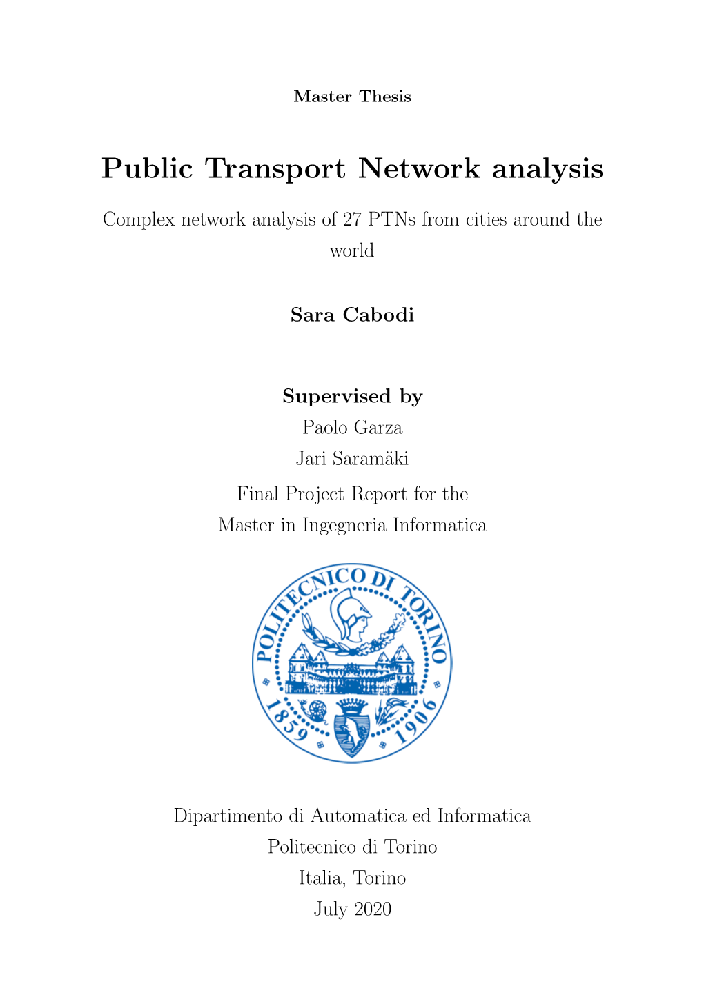 Public Transport Network Analysis