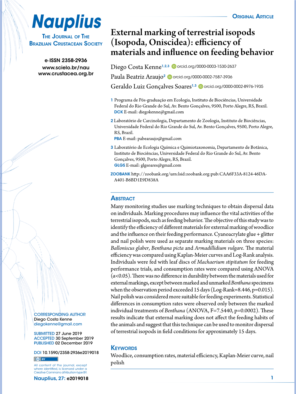 External Marking of Terrestrial Isopods