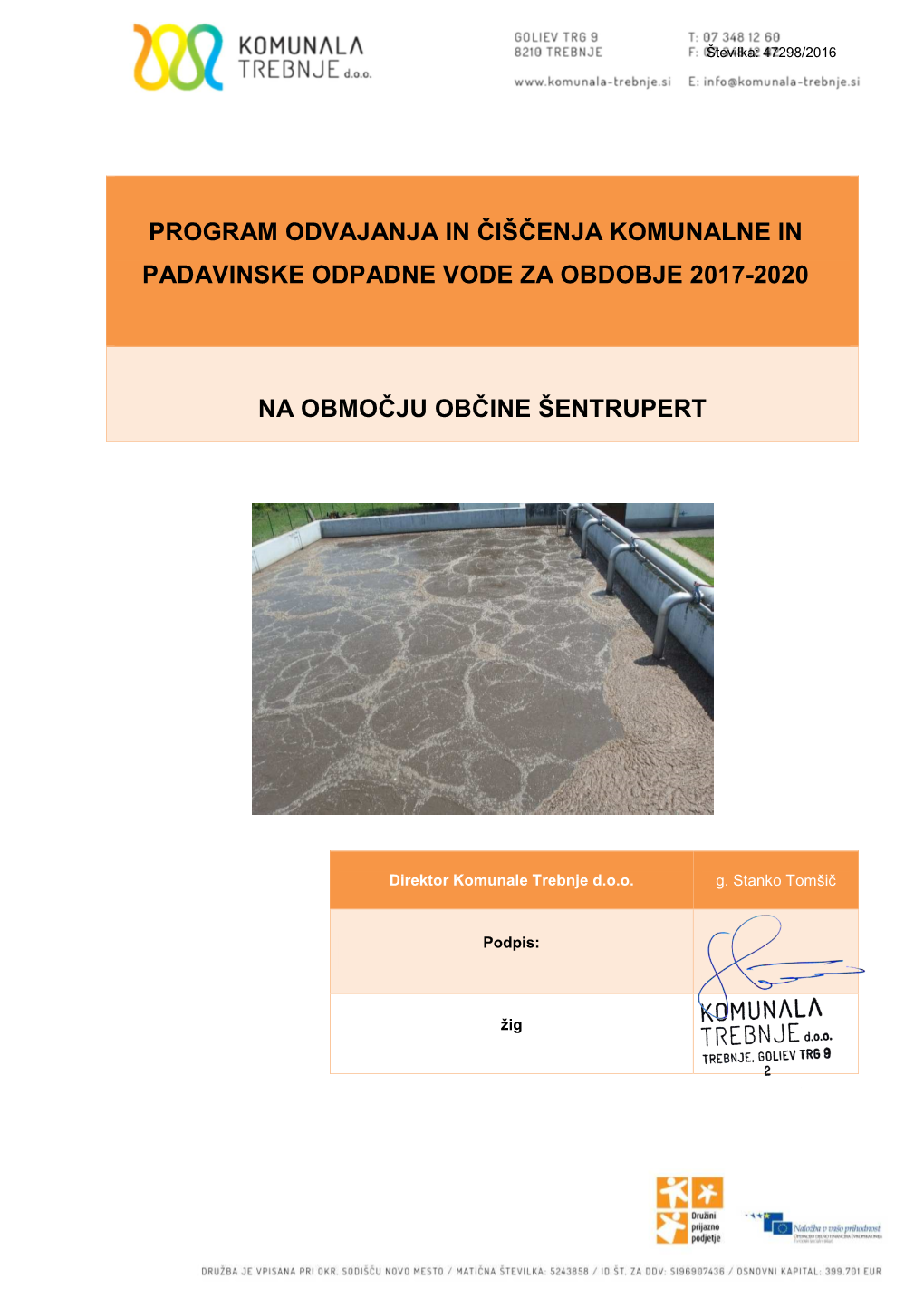 Program Odvajanja in Čiščenja Komunalne In