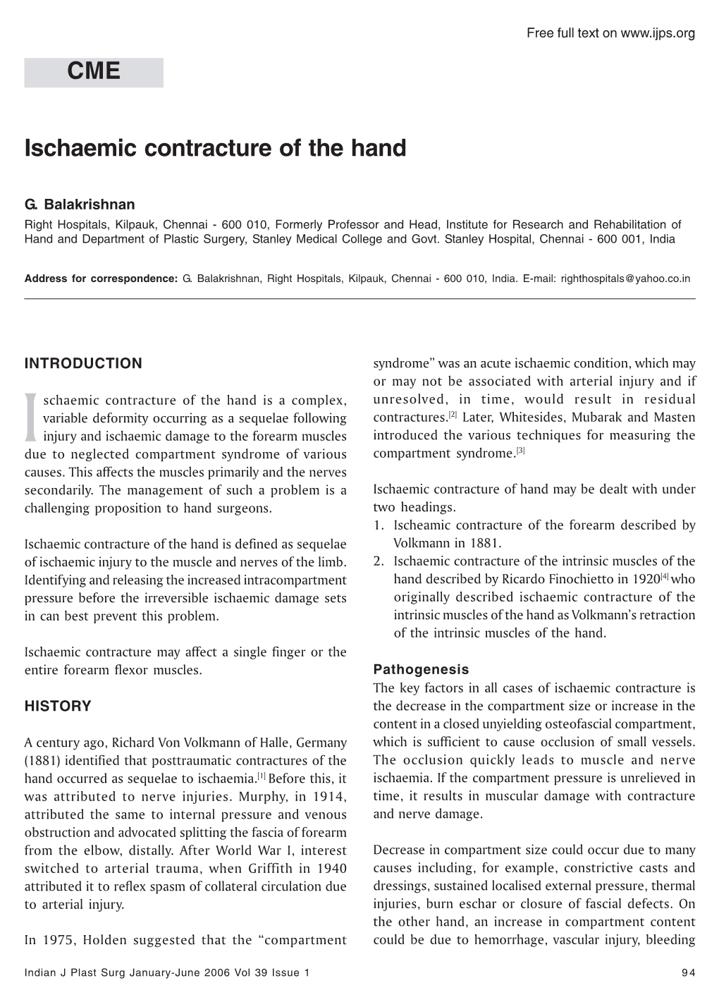 CME Ischaemic Contracture of the Hand