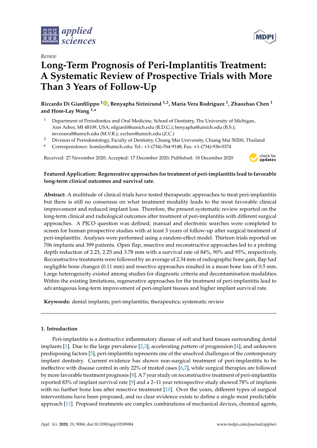 Long-Term Prognosis of Peri-Implantitis Treatment: a Systematic Review of Prospective Trials with More Than 3 Years of Follow-Up