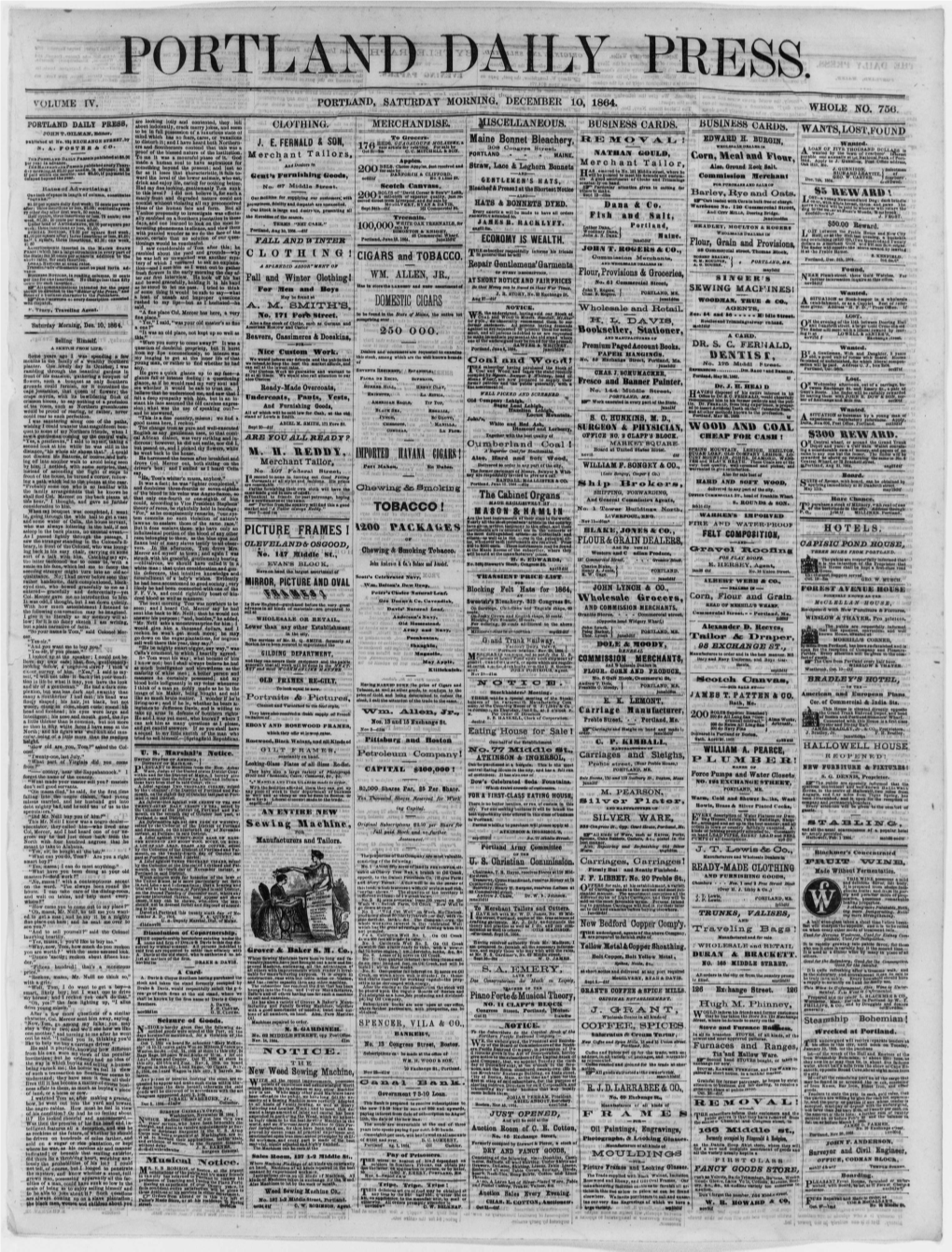 Portland Daily Press: December 10,1864