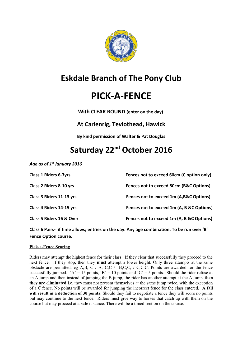 Eskdale Branch of the Pony Club