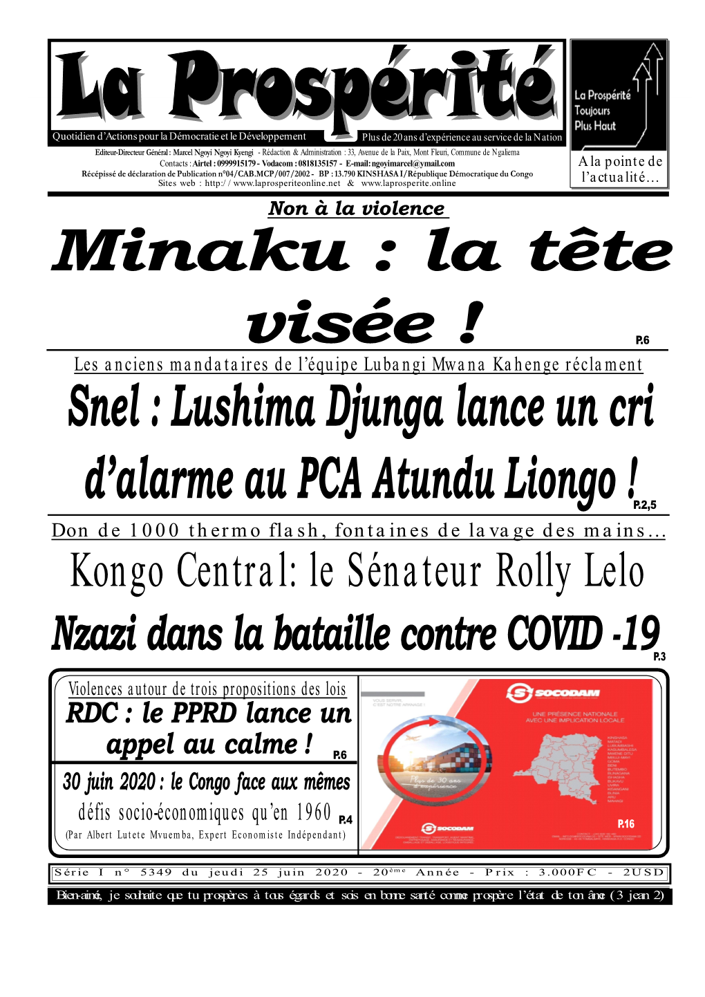 Kongo Central: Le Sénateur Rolly Lelo