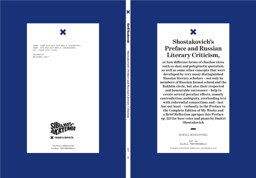 Shostakovich's Preface and Russian Literary Criticism